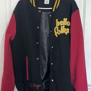 UNISEX Disney Black and Red Kids Jacket with Yellow Accents.